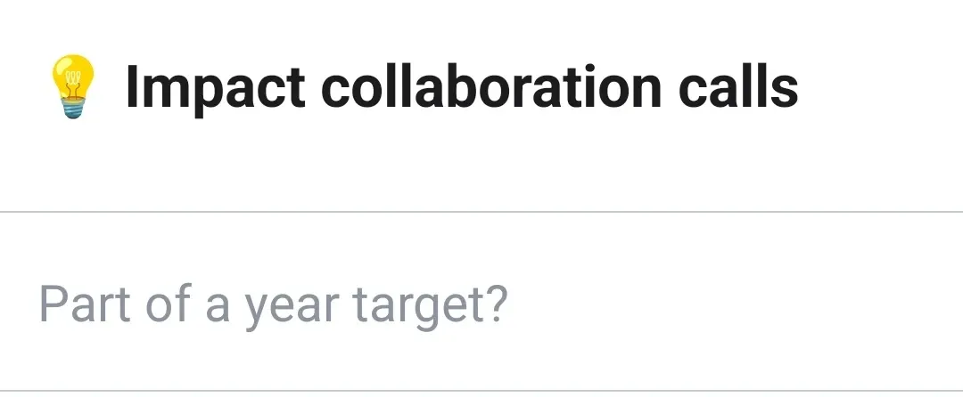 Assigning a monthly target to a year target in the GoalsWon app